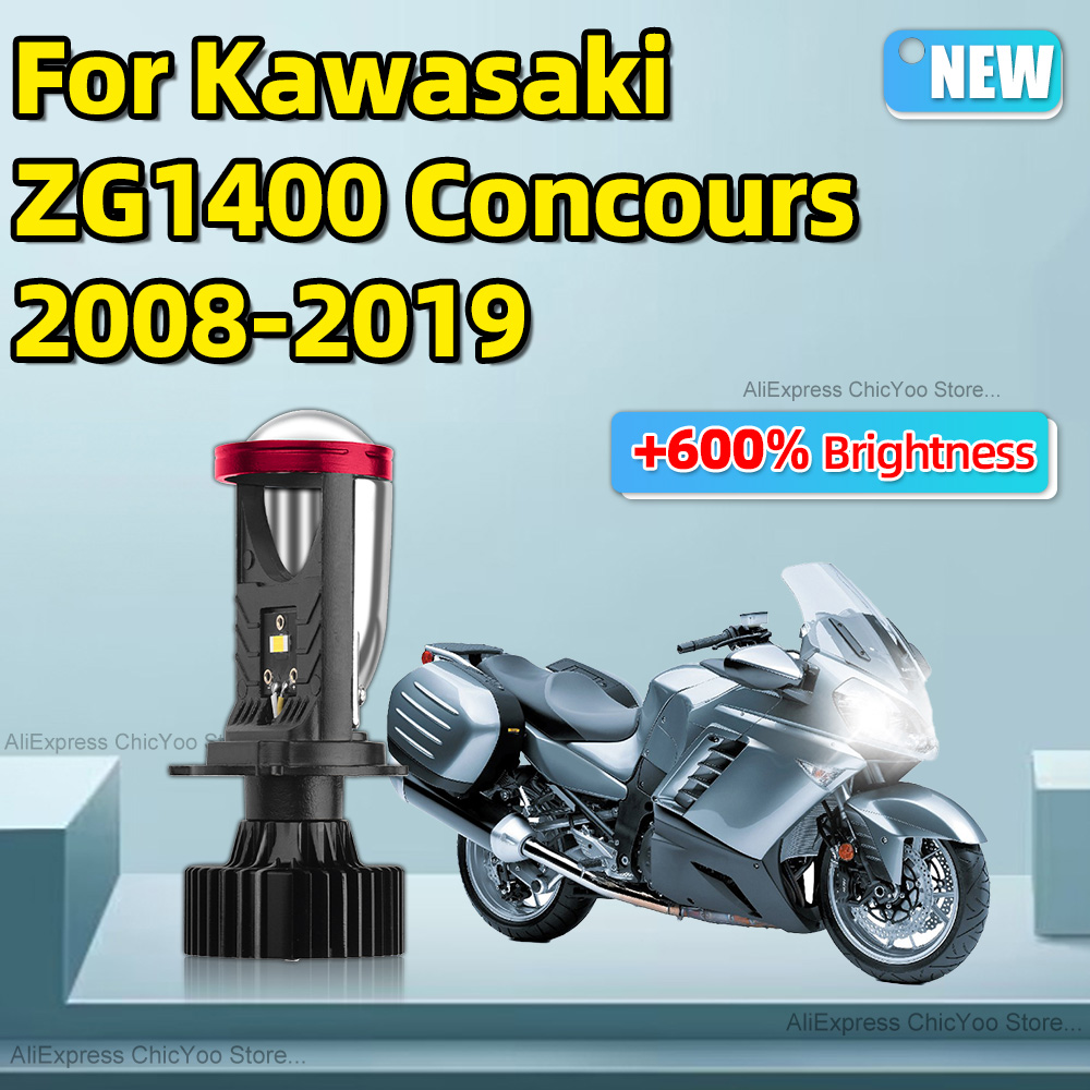 Universal Motorcycle Led Headlight Projector - LEDモーターサイクルヘッドライトプロジェクター,h4ライト,hifiビームcspモーターサイクルヘッドライト,カワサキzg1400コンコース2008 2009-2019,15000lm