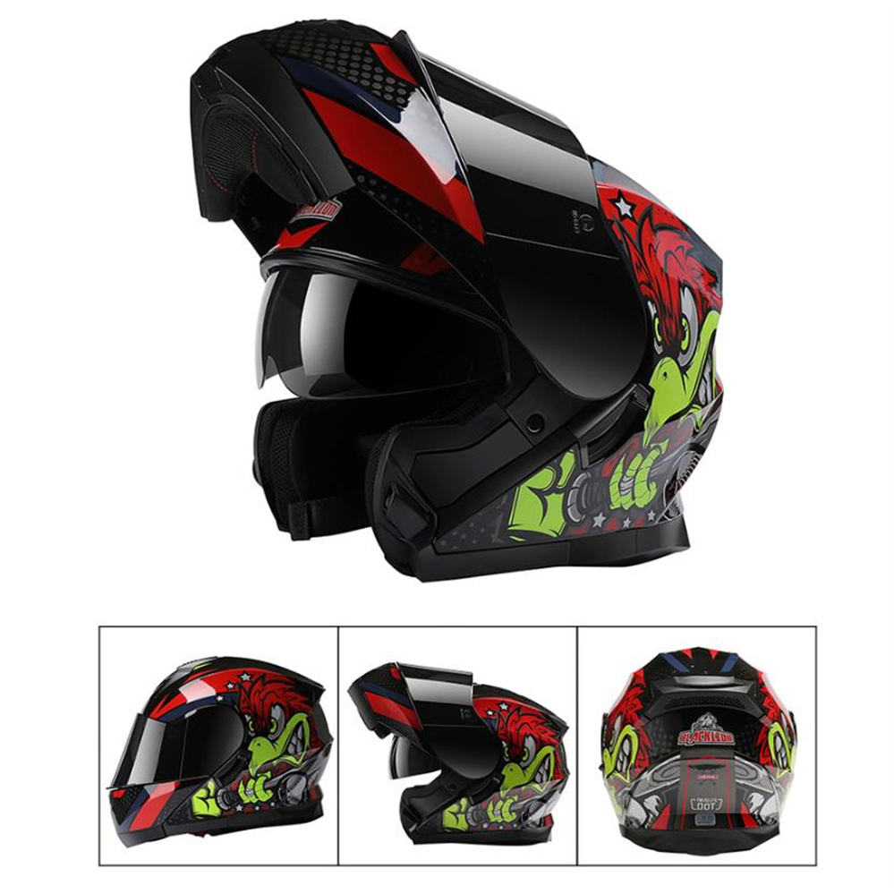 Dual Visor Motorcycle Racing Helmet - フルフェイス ADV オートバイデュアルバイザーレンズフリップアップヘルメットクラシッククールモトクロスレーシングフルフェイスヘルメットキャスコモト DOT 承認