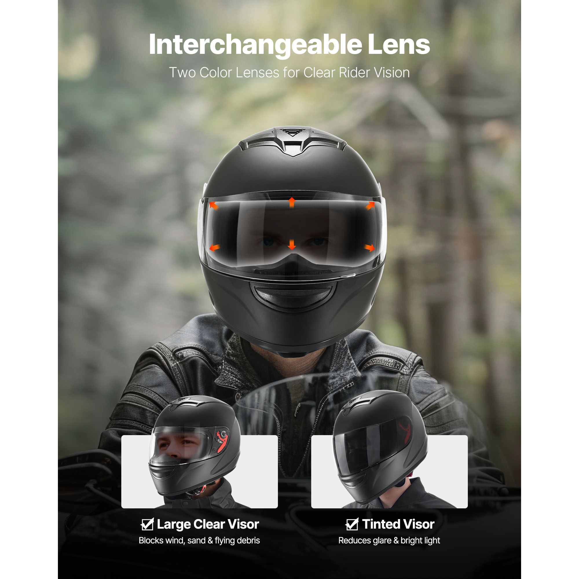 オートバイヘルメット、フルフェイス、大人用モトクロスダートバ - Dual Visor Motorcycle Racing Helmet のレビューと価格