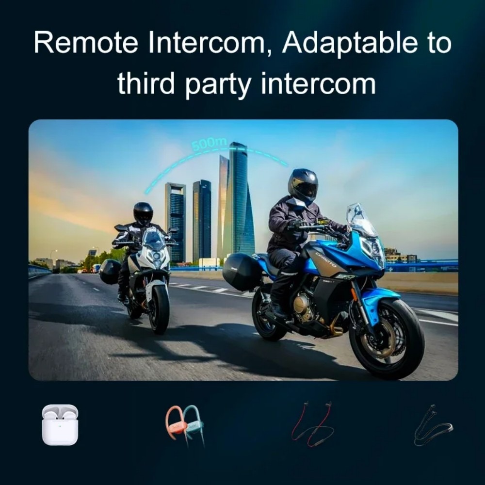 バイク用ヘルメットインターコムヘッドセット 1個または2個セ - Universal Motorcycle Helmet Intercom Headset のレビューと価格