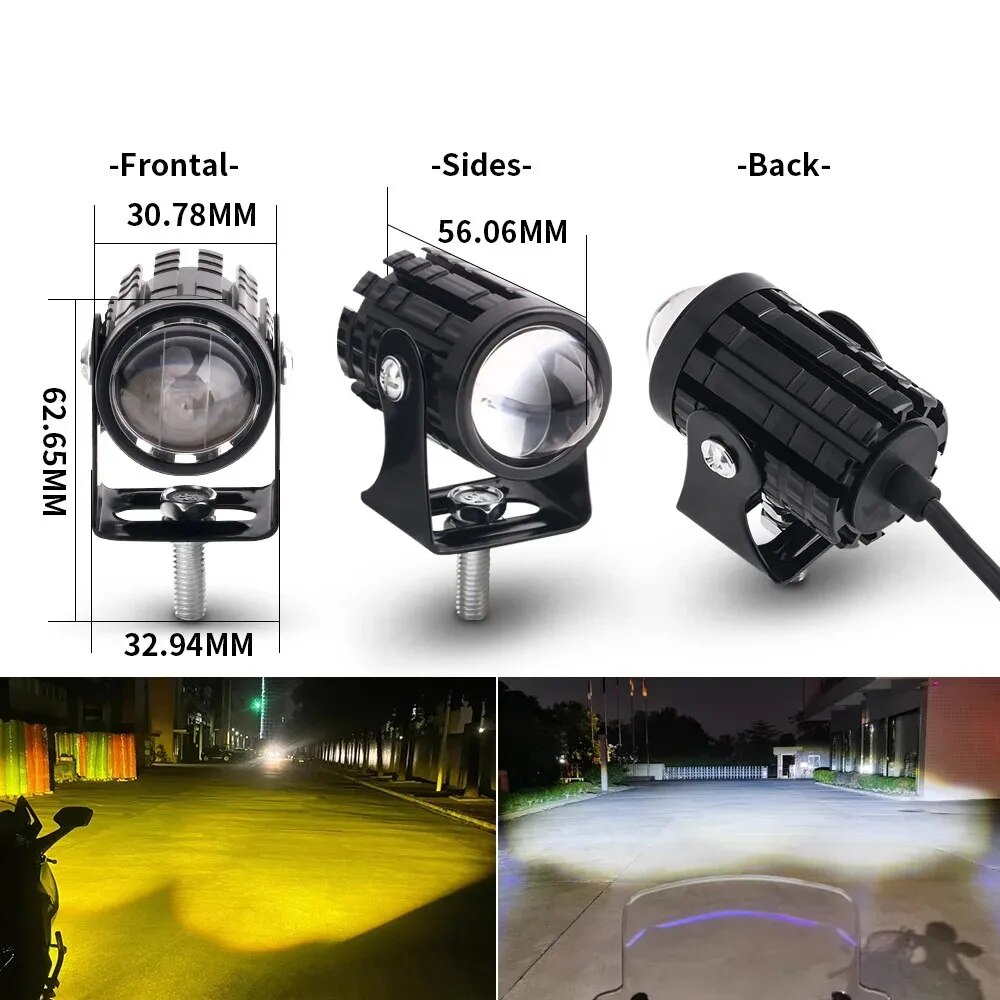 ユニバーサルオートバイLEDヘッドライト、ATVスクーター運 - Universal Motorcycle Led Headlight Projector のレビューと価格