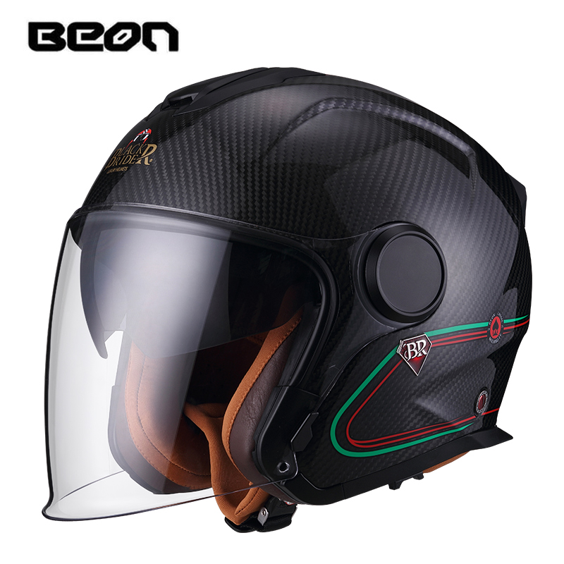 BEON BR23 カーボンファイバー 3/4 オープンフェ - Carbon Fiber Lightweight Motorcycle Helmet のレビューと価格