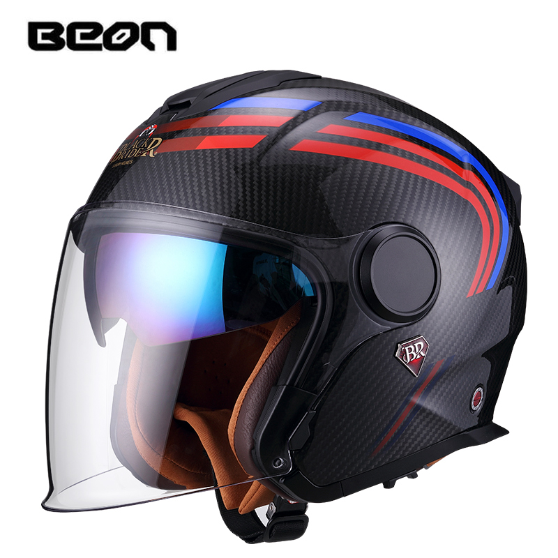 BEON BR23 カーボンファイバー 3/4 オープンフェ - Carbon Fiber Lightweight Motorcycle Helmet のレビューと価格