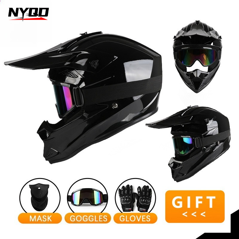 4シーズン対応、通気性に優れたフルフェイス型モトクロスヘルメ - Off Road Motocross Helmet Goggles Set のレビューと価格
