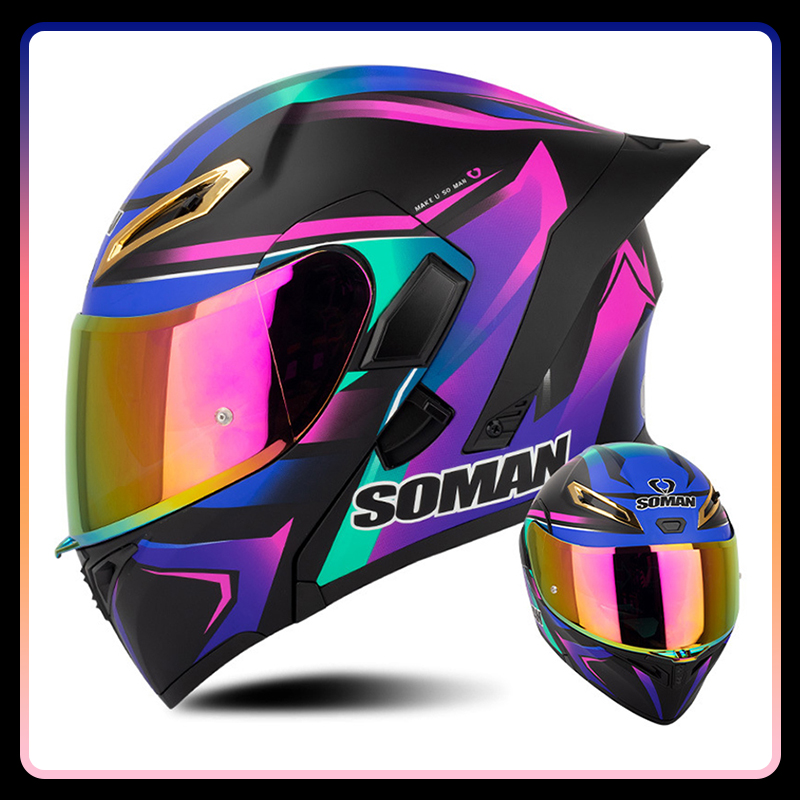 男性と女性のためのフルフェイスのオートバイのヘルメット,ダブ - Modular Flip Up Motorcycle Helmet Dot Approved のレビューと価格