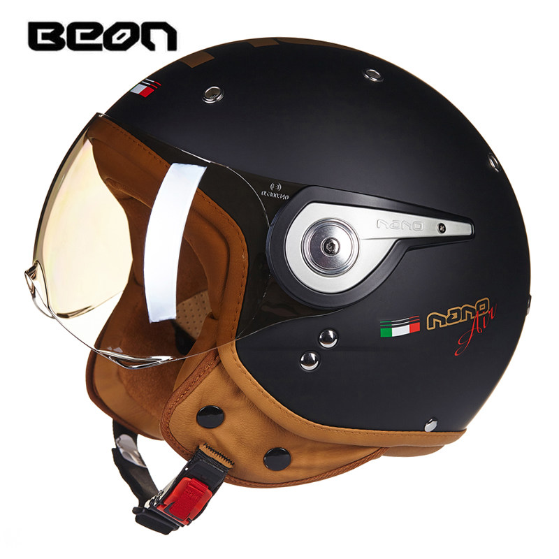 Beon B-110 moto rcycleヘルメットbeo - Vintage Open Face Retro Helmet のレビューと価格