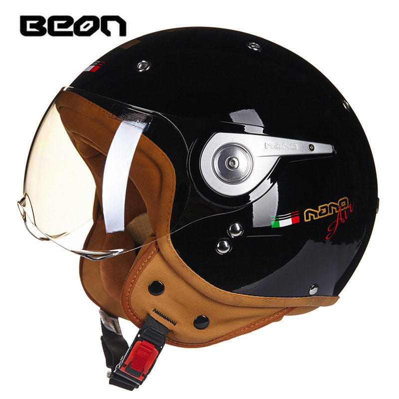 Beon B-110 moto rcycleヘルメットbeo - Vintage Open Face Retro Helmet のレビューと価格