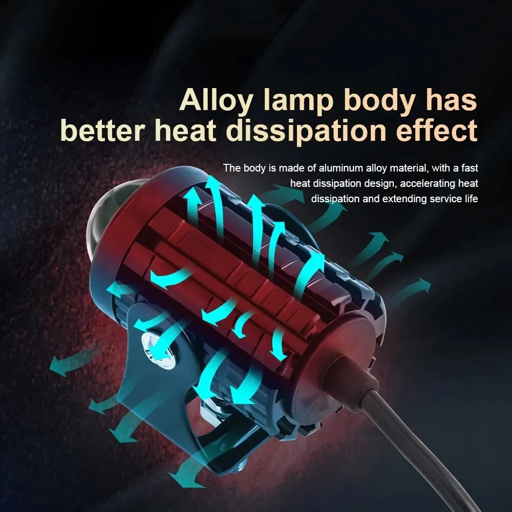 ユニバーサルオートバイ LED ヘッドライトプロジェクターレ - Universal Motorcycle Led Headlight Projector のレビューと価格