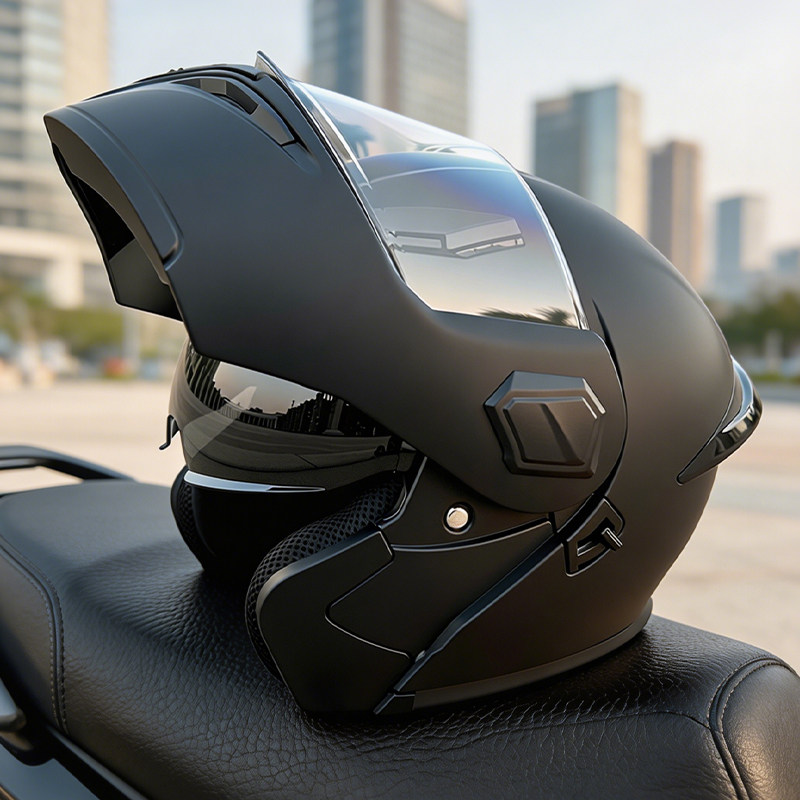 フリップアップ式モジュラーバイクヘルメット、男女兼用、フルフ - Modular Flip Up Motorcycle Helmet Dot Approved のレビューと価格