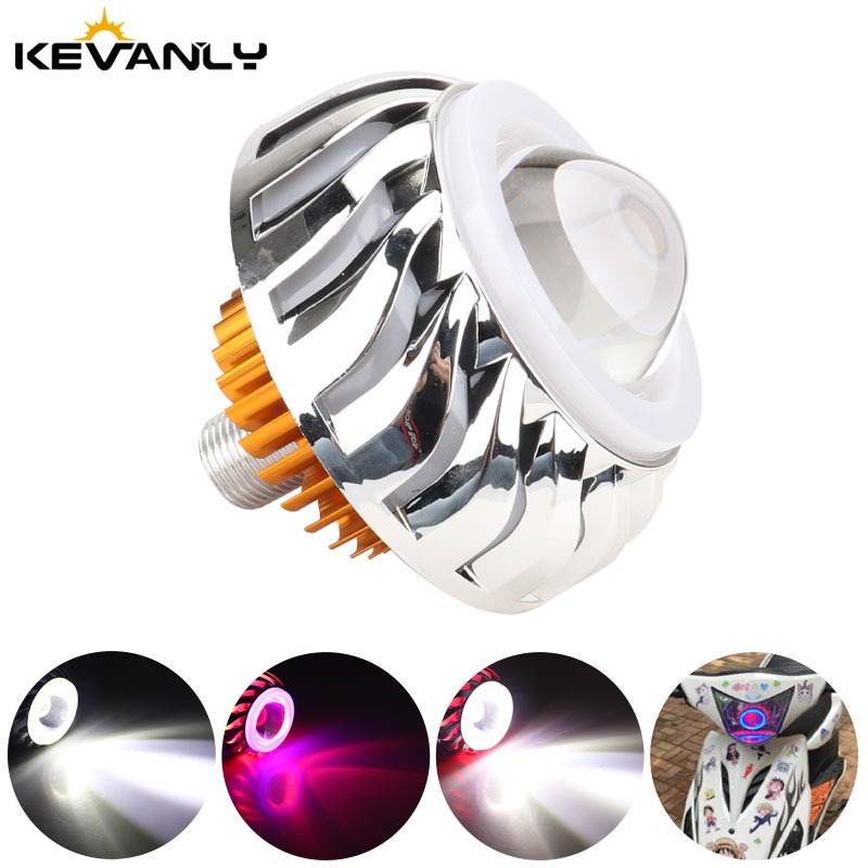 ハロウィーンやオートバイ用の悪魔のようなヘッドライト,ダブル - Universal Motorcycle Led Headlight Projector のレビューと価格